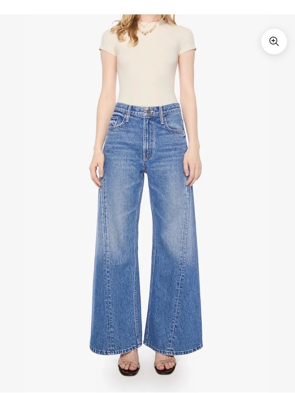 Mother Jeans LIL LEMON TWIST SKIMP Size 28 Color: Rolling in the Dough Wide Leg